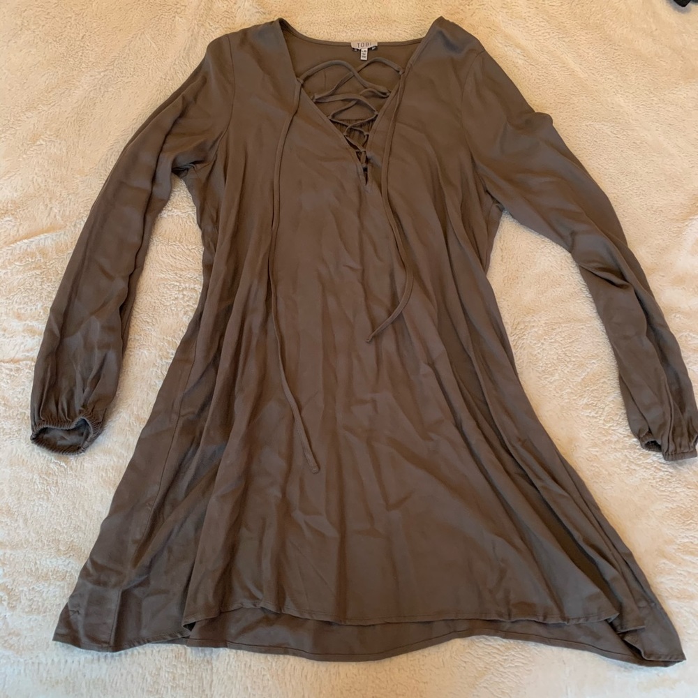 TOBI Lace Up Front Dress